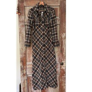 Zara Cotton Plaid Maxi Shirt Dress Small